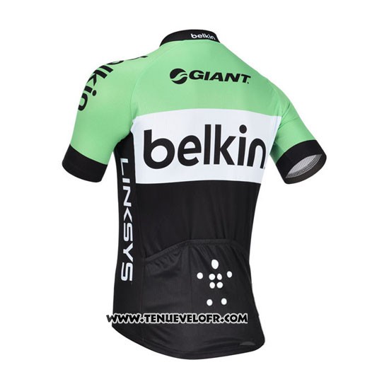 2013 Maillot Ciclismo Belkin Vert et Noir Manches Courtes et Cuissard